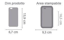 Crea cover iPhone 6 stampa 3D area di stampa da personalizzare del prodotto