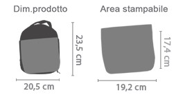 Crea Porta Pranzo Personalizzato area di stampa da personalizzare del prodotto