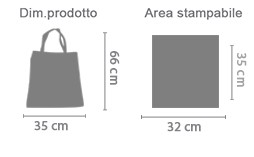 Borsa spesa con foto area di stampa da personalizzare del prodotto