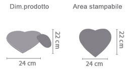 Tappetino Mouse Cuore area di stampa da personalizzare del prodotto
