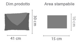 Cuscino Nascita area di stampa da personalizzare del prodotto