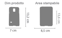 Cover Galaxy s5 mini stampa 3D area di stampa da personalizzare del prodotto