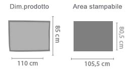 Stampa Zerbino in Gomma 110x85 area di stampa da personalizzare del prodotto