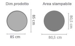 Stampa Zerbino Rotondo in Gomma 85 cm area di stampa da personalizzare del prodotto