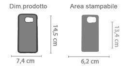 Cover Galaxy S6 in plastica area di stampa da personalizzare del prodotto