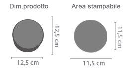 Scatola di Latta Tonda con foto area di stampa da personalizzare del prodotto