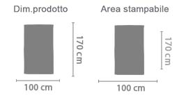 Stampa Telo Mare Microfibra 100x170 cm area di stampa da personalizzare del prodotto