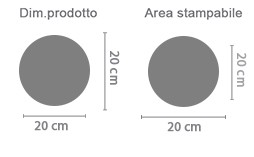 Orologio tondo in vetro da parete area di stampa da personalizzare del prodotto