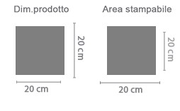 Orologio Quadrato in Vetro area di stampa da personalizzare del prodotto