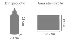 Personalizza Borraccia in acciaio area di stampa da personalizzare del prodotto