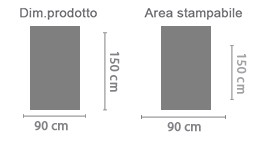 Telo Mare Microfibra personalizzato area di stampa da personalizzare del prodotto
