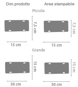 Targa in Plastica Stampata area di stampa da personalizzare del prodotto