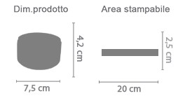 Crea Posacenere in Ceramica area di stampa da personalizzare del prodotto