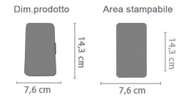 Flip cover Galaxy S5 in tessuto area di stampa da personalizzare del prodotto