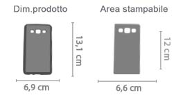 Crea cover Galaxy A3 area di stampa da personalizzare del prodotto