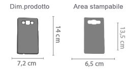 Crea cover Galaxy A5 2015 area di stampa da personalizzare del prodotto