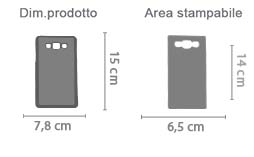 Crea cover Galaxy A7 2015 area di stampa da personalizzare del prodotto