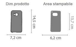 Cover HTC One M9 area di stampa da personalizzare del prodotto