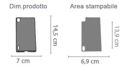 Cover Huawei P7 in plastica area di stampa da personalizzare del prodotto