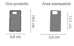 Cover Samsung Alpha in plastica area di stampa da personalizzare del prodotto