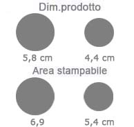 Magnete rotondo da frigo area di stampa da personalizzare del prodotto