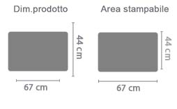 Zerbino in feltro 67x44 cm area di stampa da personalizzare del prodotto