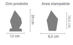 Cristallo a prisma personalizzato area di stampa da personalizzare del prodotto