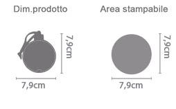 Set da 6 Palline di Natale area di stampa da personalizzare del prodotto