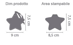 Set da 6 Stella Addobbi Natalizi area di stampa da personalizzare del prodotto