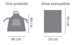 Grembiule Stampa 24x30 area di stampa da personalizzare del prodotto