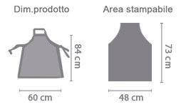 Crea Grembiule con Foto area di stampa da personalizzare del prodotto