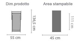 Sdraio Personalizzata area di stampa da personalizzare del prodotto