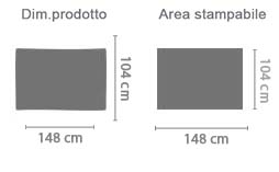 Crea Pareo da Mare Lungo area di stampa da personalizzare del prodotto