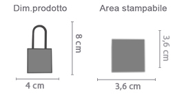 Crea Lucchetto Quadrato area di stampa da personalizzare del prodotto