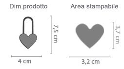 Crea Lucchetto Cuore area di stampa da personalizzare del prodotto