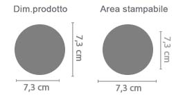 Adesivi Rotondi - 6 Pezzi Diversi area di stampa da personalizzare del prodotto