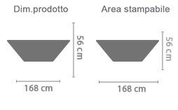 Crea Pareo da Mare Corto area di stampa da personalizzare del prodotto