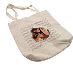 Shopper in Juta Zig zag grigio 34x36,5