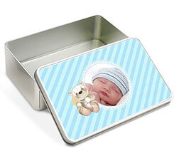 Scatola latta rettangolare Orsetto azzurro