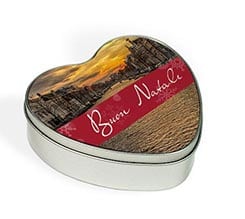 Scatola di Latta Cuore Red Christmas