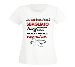 T-shirt donna in cotone Amore o azoto