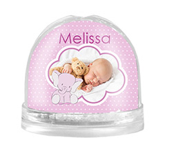 Palla di neve Elefantino rosa