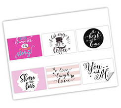 Adesivi Rettangolari Quote - 6 Pezzi Diversi