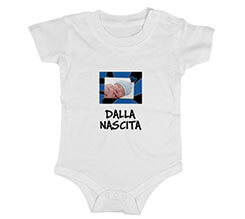 Body neonato cotone Cuore nero azzurro