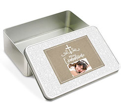 Scatola latta rettangolare Grey communion