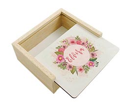 Scatola portaoggetti in legno Cerchio di fiori