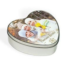 Scatola di Latta Cuore White Christmas