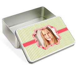 Scatola di latta rettangolare Vintage