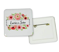 Spilla quadrata Fiori d'arancio