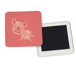 Magnete quadrato da frigo Maialino